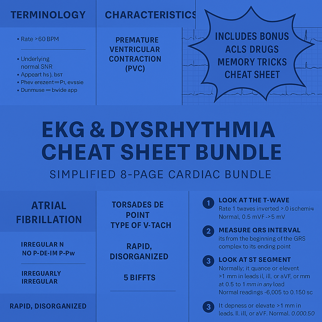 Cardiac EKG Interpretation Nursing School Study Guide