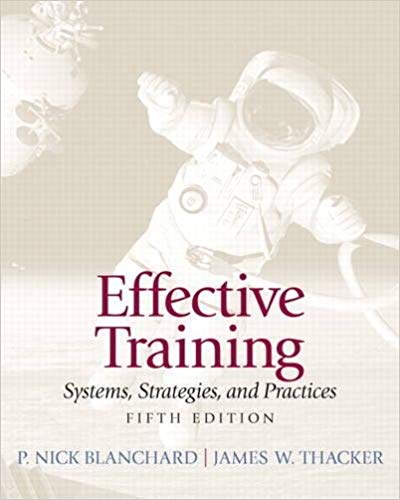 Effective Training 5th Edition By Nick Blanchard Thacker -Test Bank