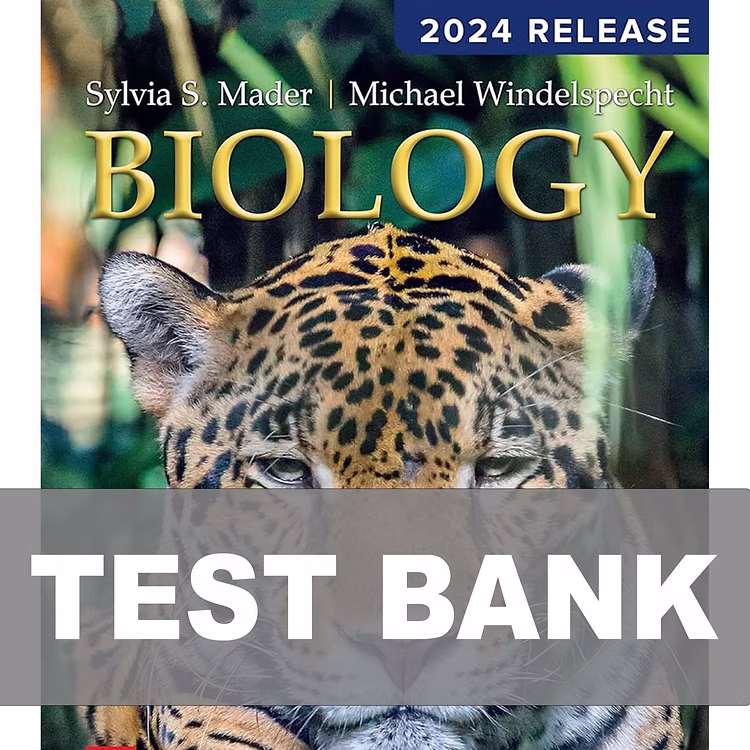 Test Bank For Biology 2024 Release by Sylvia Mader