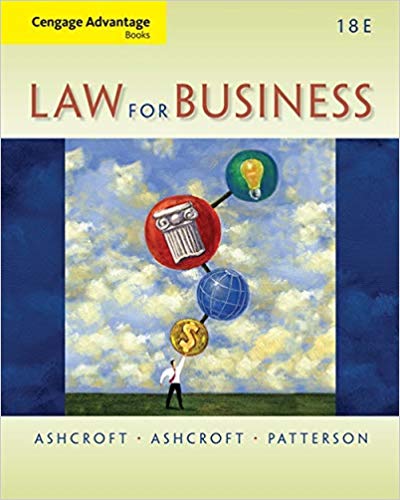 Cengage Advantage Books Law for Business 18th Edition by John D. Ashcroft - Test Bank