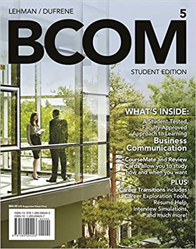 BCOM 5 5th Edition by Carol M. Lehman  - Test Bank