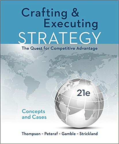Crafting & Executing Strategy The Quest for Competitive Advantage Concepts and Cases 21st Edition By Arthur A. Thompson Jr -Test Bank