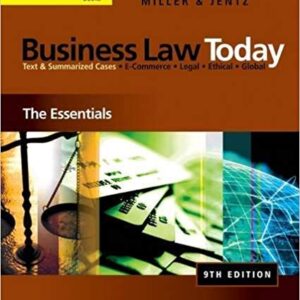 Cengage Advantage Books Business Law Today The Essentials 9th Edition by Roger LeRoy Miller - Test Bank