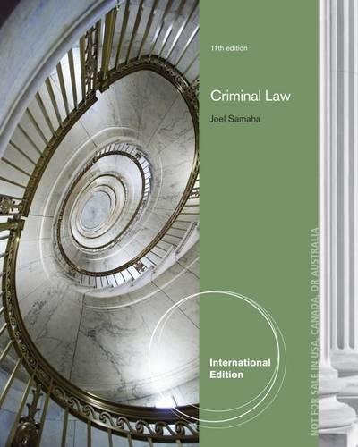 Criminal Law, 11Th Edition International Edition By Joel Samaha - Test Bank