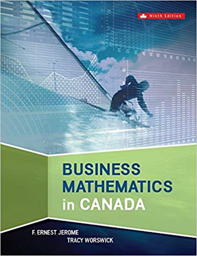 Business Mathematics in Canada  9Th Edition By Jerome - Test Bank