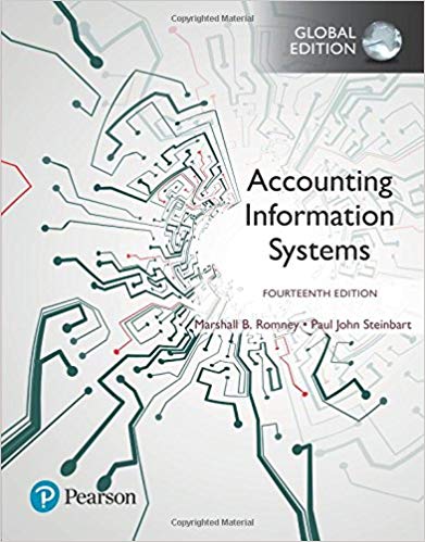ACCOUNTING INFORMATION SYSTEMS GLOBAL EDITION 14TH ED BY MARSHALL B - TEST BANK