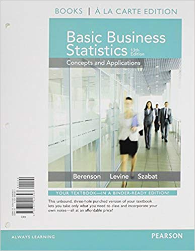 BASIC BUSINESS STATISTICS 13E MARK L. BERENSON - Test Bank