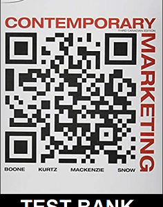 Contemporary Marketing 3rd Canadian Edition By  Boone - Test Bank