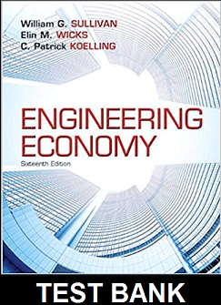 Engineering Economy 16th Edition By Sullivan - Test Bank