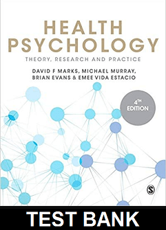 Health Psychology Theory Research and Practice 4th Edition By Marks - Test Bank