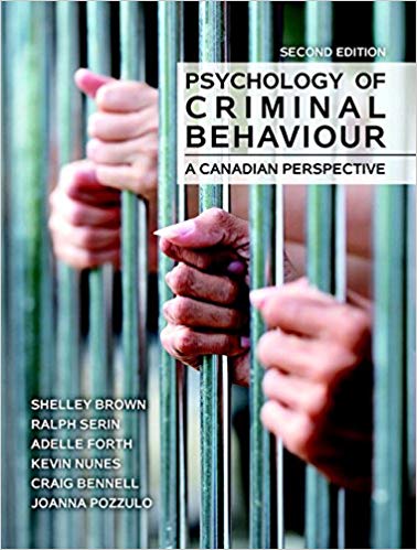 Psychology of Criminal Behaviour A Canadian Perspective 2nd Edition by Shelley Brown - Test Bank