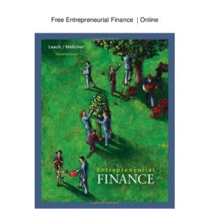 Entrepreneurial Finance International Edition 3rd Edition by J. Chris Leach - Test Bank