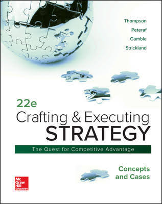 Crafting and Executing Strategy The Quest for Competitive Advantage Concepts and Cases 22th edition By Thompson - Test Bank