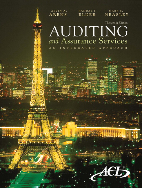 Auditing and Assurance Services An Integrated Approach 13th Edition by Arens - Test Bank