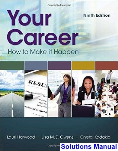 Your Career How To Make It Happen 9th Edition by Lauri Harwood - Test Bank