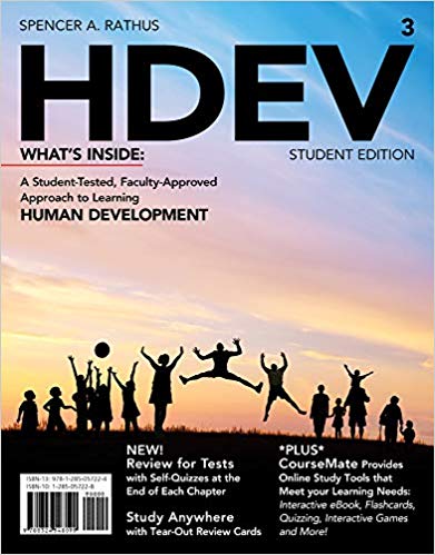 HDEV 3rd Edition by Spencer A. Rathus - Test Bank