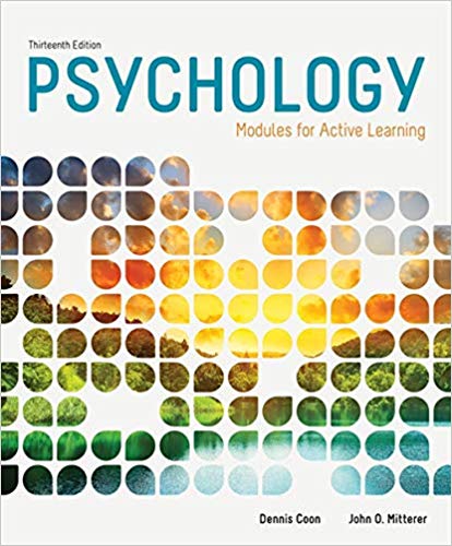 Psychology Modules for Active Learning 13th Edition by Dennis Coon  - Test Bank