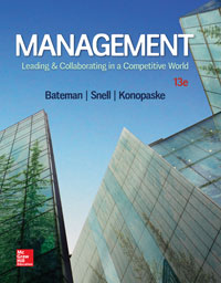 Management Leading and Collaborating in a Competitive World Thomas Bateman 13e - Test Bank