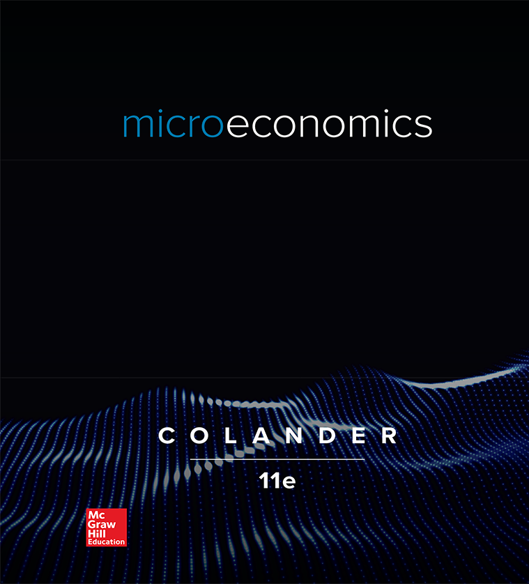Microeconomics David Colander 11e - Test Bank