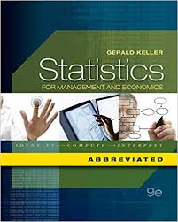 Statistics for Management and Economics Abbreviated Edition 9th Edition By Gerald Keller - Test Bank