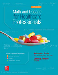MATH AND DOSAGE CALCULATIONS FOR HEALTHCARE PROFESSIONALS Kathryn Booth 5e - Test Bank