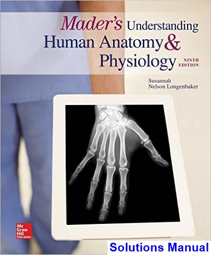 Mader's Understanding Human Anatomy & Physiology 9Th Edition By Susannah Longenbaker - Test Bank