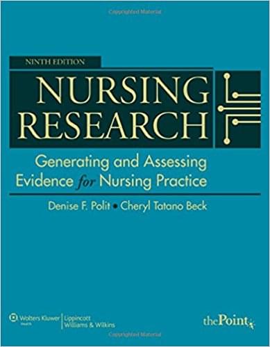 Nursing Research Generating and Assessing Evidence For Nursing practice 9th edition By Pilot