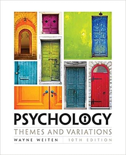 Psychology Themes And Variations 10th Edition by Wayne Weiten - Test bank