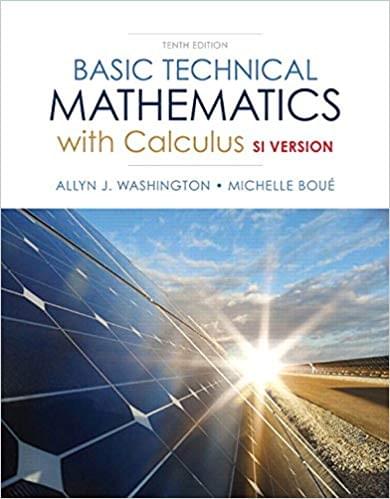 Basic Technical Mathematics With Calculus SI Version Canadian 10th Edition By  Washington  - Test Bank