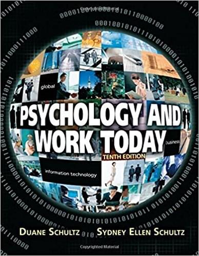 Psychology and Work Today 10th Edition by Duane Schultz - Test Bank
